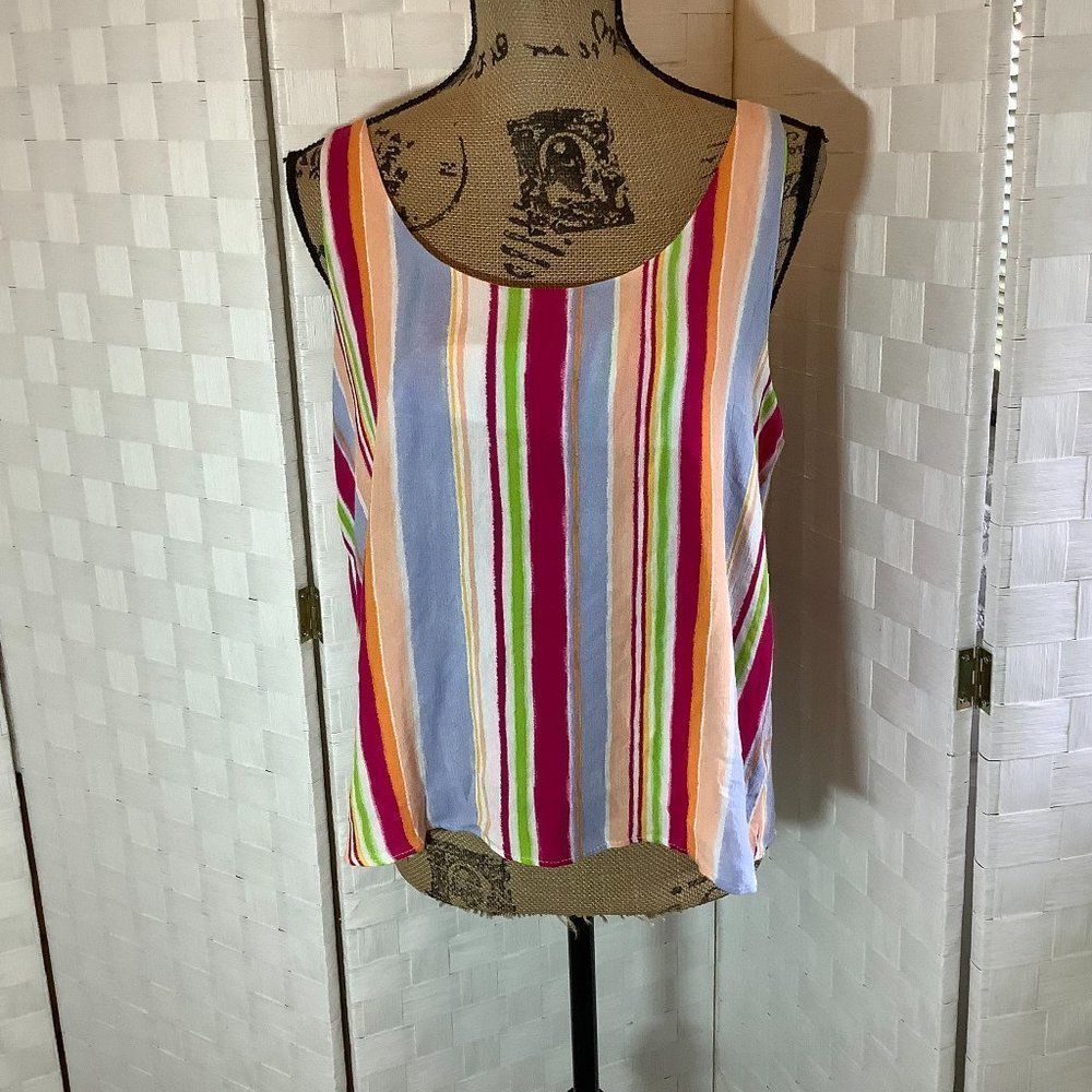 Le Kate Multi color stripe tank top